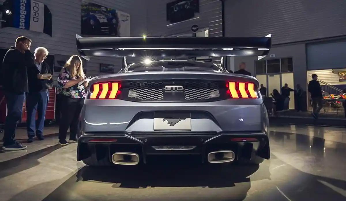The Mustang's rear end has numerous modifications underneath to accommodate the GTD's transaxle. 2025 Ford Mustang